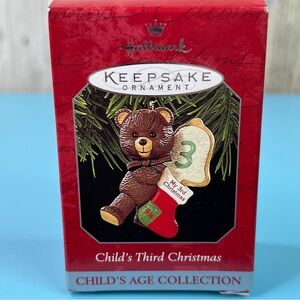 Hallmark Keepsake Ornament Childs Third Christmas Handcrafted & Dated 1998
